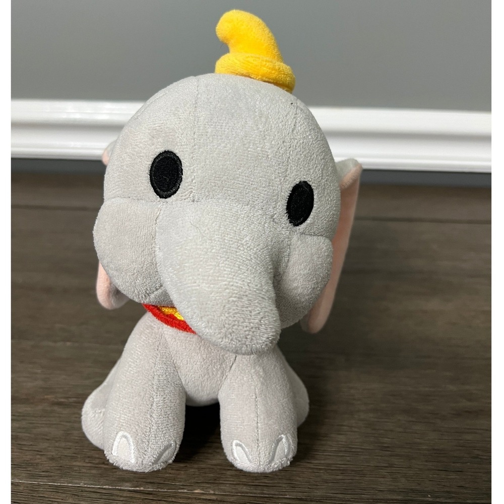 Disney Parks Dumbo Plush Stuffed Animal Elephant Circus Hat Toy Gray Yellow 8"